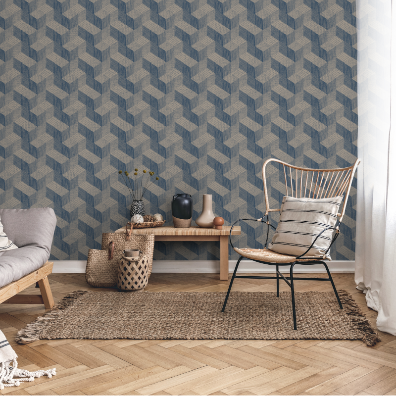Papier peint Freno bleu - JUNGLE FEVER - Grandeco Life - JF3303 