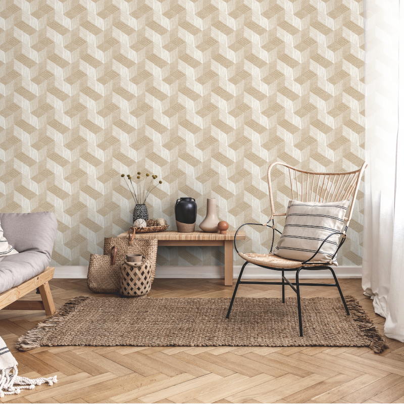 Papier peint Freno beige - JUNGLE FEVER - Grandeco Life - JF3301 