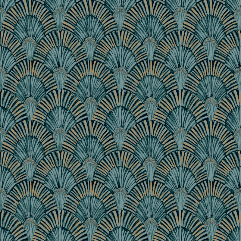 Papier peint Deco Fan vert - JUNGLE FEVER - Grandeco Life - JF3001 