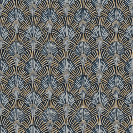 Papier peint à motif DECO FAN bleu JF3002 - JUNGLE FEVER - Grandeco