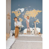 Papier peint à motif WORLD MAP bleu et beige OUP102032066 - OUR PLANET - Caselio