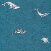 Papier peint à motif UNDER THE SEA bleu mer OUP102016608 - OUR PLANET - Caselio