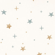 Papier peint à motif STARS IN YOUR EYES bleu et beige OUP101926019 - OUR PLANET - Caselio