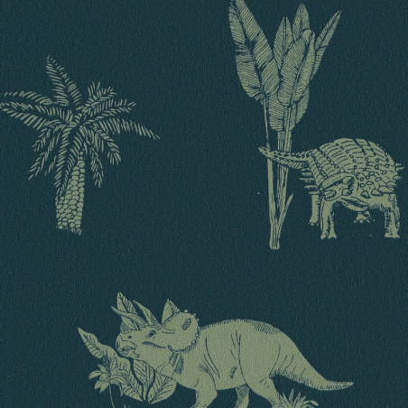 Papier peint à motif JURASSIC WORLD bleu nuit OUP101936900 - OUR PLANET - Caselio