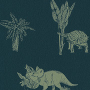 Papier peint à motif JURASSIC WORLD bleu nuit OUP101936900 - OUR PLANET - Caselio