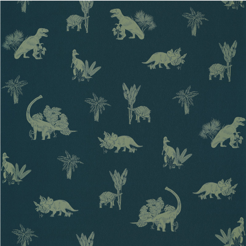 Papier peint à motif JURASSIC WORLD bleu nuit OUP101936900 - OUR PLANET - Caselio