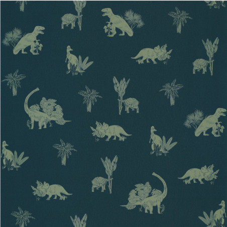 Papier peint à motif JURASSIC WORLD bleu nuit OUP101936900 - OUR PLANET - Caselio