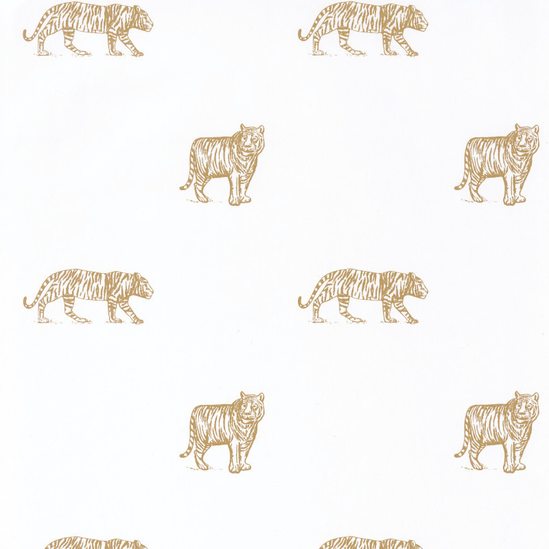 Papier peint Eyes Of The Tiger blanc et ocre - OUR PLANET - Caselio - OUP101962105 