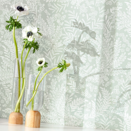 Papier peint September vert d'eau - FLOWER POWER - Caselio - FLP101897077 
