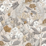 Papier peint May beige gris - FLOWER POWER - Caselio - FLP101851099