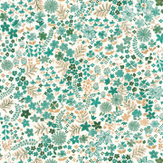 Papier peint à motif JUNE vert émeraude doré FLP101867126 - FLOWER POWER - CASELIO