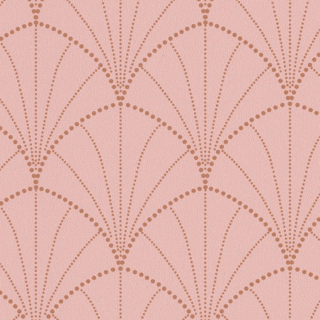 Papier peint à motif STARDUST rose pêche cuivré PTB101824020 - THE PLACE TO BED - CASELIO