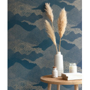 Papier peint à motif MISTER SANDMAN bleu pétrole or PTB101816120 - THE PLACE TO BED - CASELIO