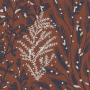 Papier peint à motif ISOETE terracotta B74350426 - BLOSSOM - Casamance