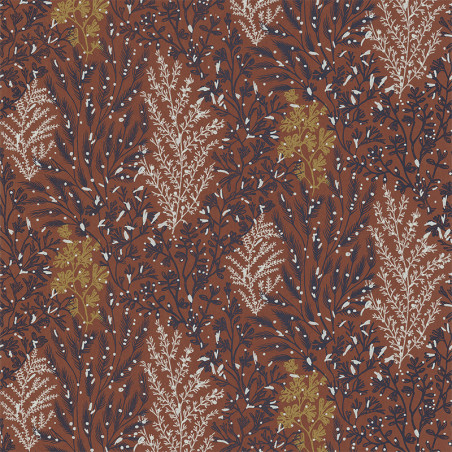 Papier peint à motif ISOETE terracotta B74350426 - BLOSSOM - Casamance