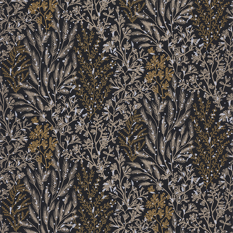 Papier peint à motif ISOETE noir B74350528 - BLOSSOM - Casamance