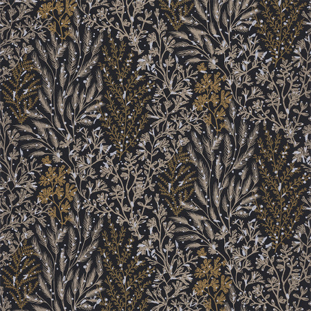 Papier peint à motif ISOETE noir B74350528 - BLOSSOM - Casamance