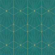 Papier peint Art Deco vert et doré - PARK AVENUE - Lutèce - 51192504 