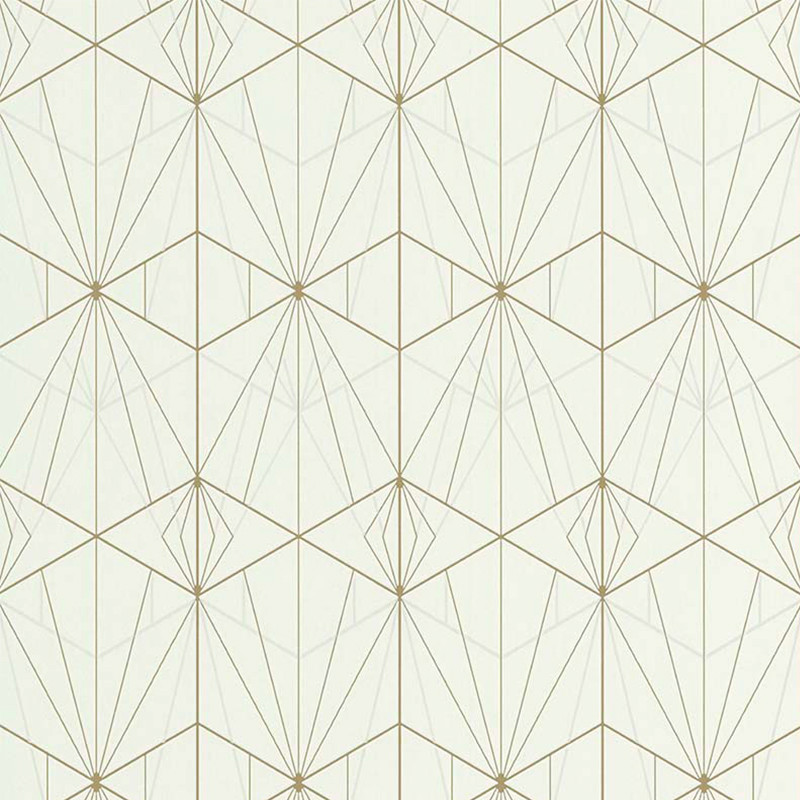 Papier peint à motif ART DECO écru et doré 51192504 - PARK AVENUE - Lutèce