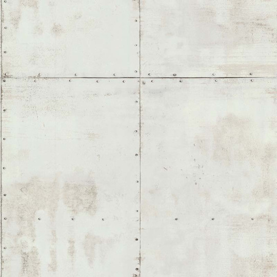 Papier peint à motif PLAQUE METAL gris pâle 51193009 - PARK AVENUE - Lutèce