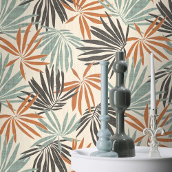 Papier peint Palms beige marron - YUCATAN - Rasch - 535433