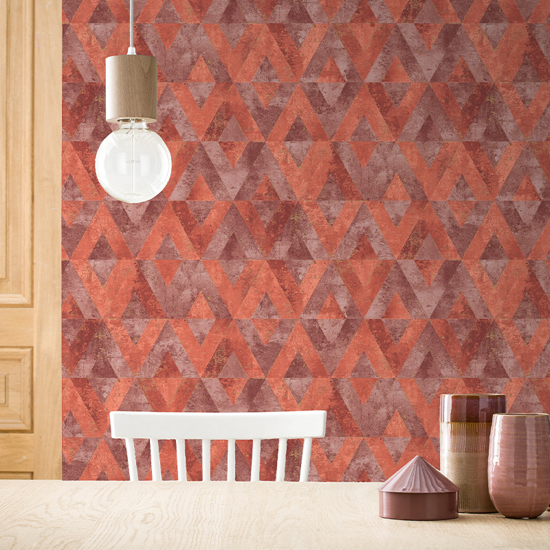 Papier peint Maya rouge - YUCATAN - Rasch - 535549 