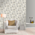 Papier peint motifs MAYA gris argent 535518 - YUCATAN - RASCH