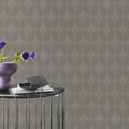 Papier peint Come Art Deco gris - YUCATAN - Rasch - 535853 