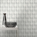 Papier peint intissé COME art déco  gris argenté - Yucatan - Rasch