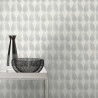 Papier peint intissé COME art déco  gris argenté - Yucatan - Rasch