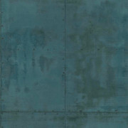 Papier peint à motif PLAQUE METAL bleu vert 51193001 - PARK AVENUE - Lutèce