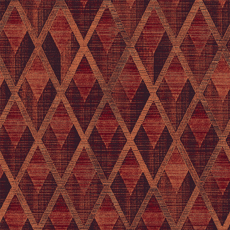 Papier Peint Facet Burgundy - CABINET OF CURIOSITIES - Khrôma by Masureel - CAB504