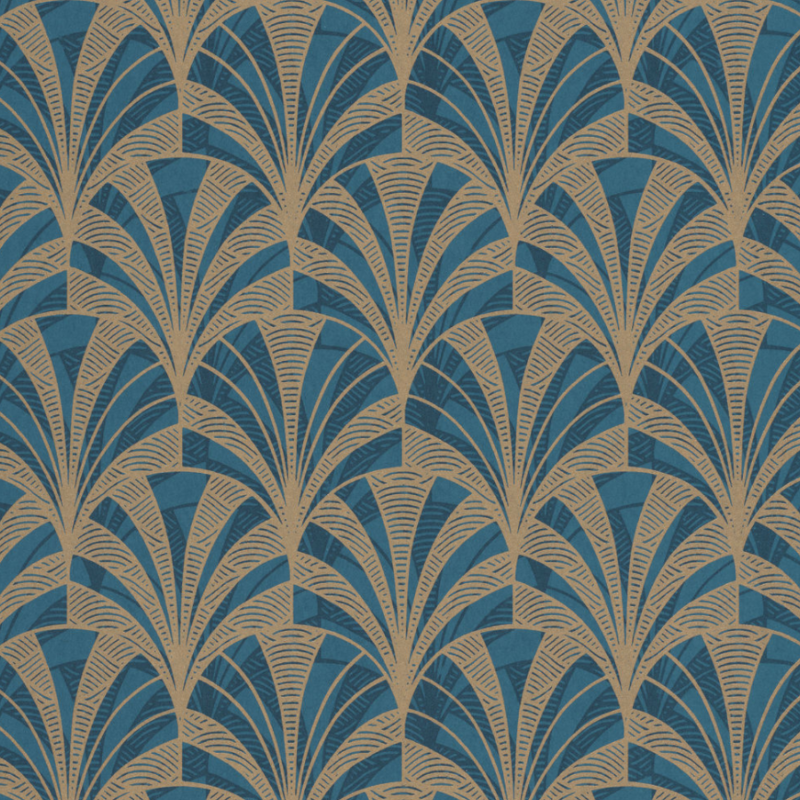 Papier peint Palmette bleu - 1930 - Casadeco - 85736313
