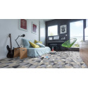 Sol PVC - Diamond Blue triangles bleu gris - Booster GERFLOR - rouleau 4M
