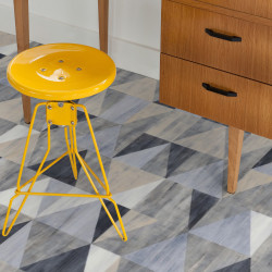 Sol PVC - Diamond Blue triangles bleu gris - Booster GERFLOR - rouleau 4M