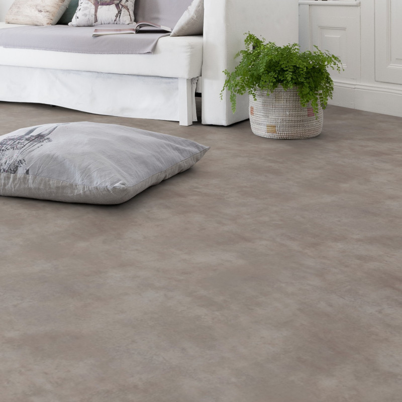 Sol PVC - Harlem Taupe faux uni métallique - Primetex GERFLOR - rouleau 4M