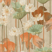 Papier peint Poissons japonais beige - ODYSSEE - Ugepa - M23907