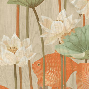 Papier peint Poissons japonais beige - ODYSSEE - Ugepa - M23907