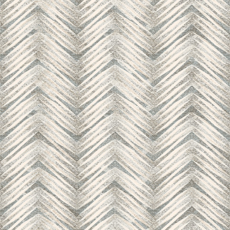 Papier peint Chevrons gris beige et bleu - ODYSSEE - Ugepa - L979-08