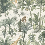 Papier peint Animaux de la Jungle vert - ODYSSEE - Ugepa - L971-04D