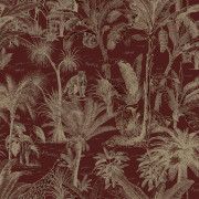Papier peint Animaux de la Jungle rouge et or - ODYSSEE - Ugepa - L971-10D