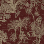 Papier peint Animaux de la Jungle rouge et or - ODYSSEE - Ugepa - L971-10D