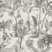 Papier peint Animaux de la Jungle noir et blanc - ODYSSEE - Ugepa - L971-9D