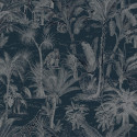 Papier peint Animaux de la Jungle bleu et argent - ODYSSEE - Ugepa - L971-01D