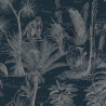 Papier peint Animaux de la Jungle bleu et argent - ODYSSEE - Ugepa - L971-01D