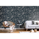 Papier peint Animaux de la Jungle bleu et argent - ODYSSEE - Ugepa - L971-01D