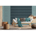 Papier peint Ethnique bleu canard et noir - ODYSSEE - Ugepa - L972-01