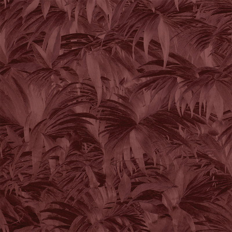 Papier peint Feuilles Foil métallisées rouge - ODYSSEE - Ugepa - A410-10