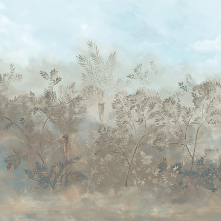 Papier peint Frise Forêt Brumeuse beige et bleu - ODYSSEE  - Ugepa - L924-01