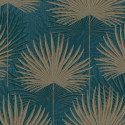 Papier peint Palmes bleu et beige - ODYSSEE - Ugepa - L933-01
